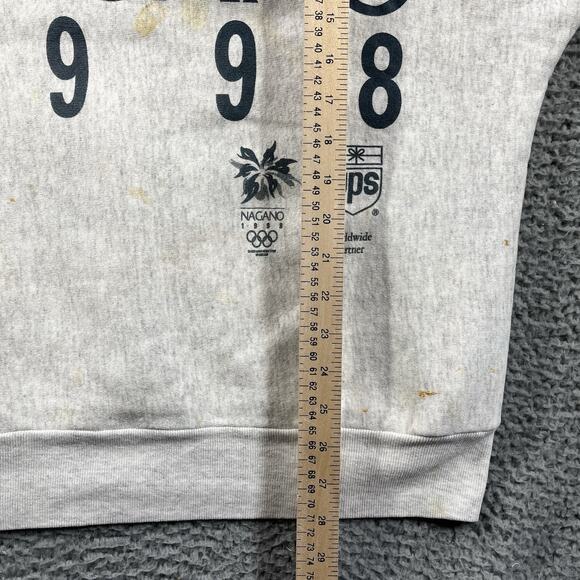 Vintage 90’s Nagano Japan 1998 Olympics Sweatshirt Large Boxy Pullover Crewneck - Picture 11 of 11